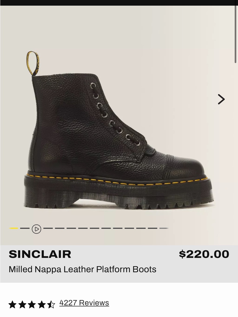 Dr. Martens Black Leather Platform Zip - Sinclair - Picture 5 of 9